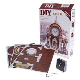 USD $ 21.39   DIY Paper 3D Puzzle Western Alarm (38pcs, difficulty 4