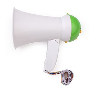 USD $ 15.39   Handheld Bull Horn Loud Speaker (White & Green),