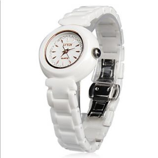 USD $ 43.39   Unisex Ceramic Analog Quartz Wrist Watch (White),