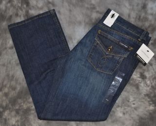 Calvin Klein Womens Denim Jeans Lean Bootcut Dark Blue Size 4x32