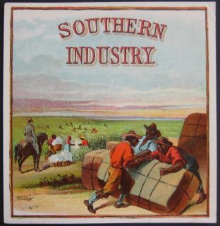 1880 Sample Cigar Box Label Southern Industry Black