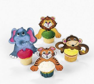  Safari Animal Cupcake Picks Cake Top Birthday Party Baby Shower
