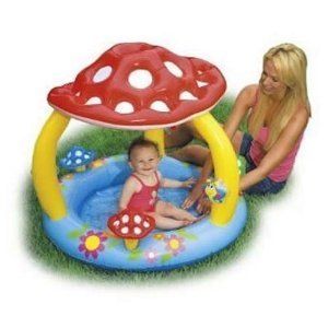 Mushroom Baby Pool 40x35 Inflatable Swim Infant Tub Swimming Blow up
