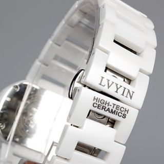 USD $ 47.99   Couple Style Ceramic Analog Quartz Wrist Watch (White