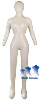 Inflatable Female Mannequin Full Size Head Arms Ivory