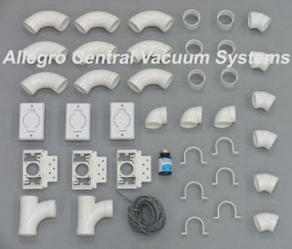 Central Vacuum 3 Inlet Installation Kit 80 Vac Pipe