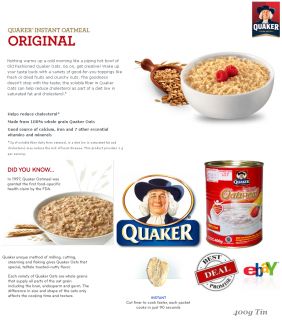QUAKER OATS INSTANT 400G TIN (RED)   Daily Breakfast Meal For Healthy