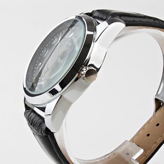 EUR € 10.57   sølv urkasse pu quartz armbåndsur til mænd, Gratis