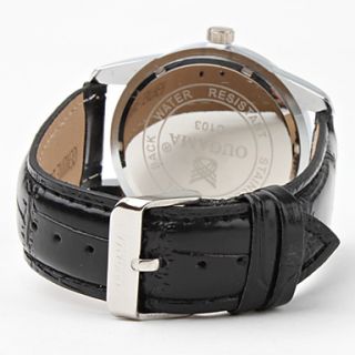 EUR € 10.57   sølv urkasse pu quartz armbåndsur til mænd, Gratis