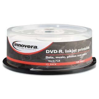 Innovera DVD R Discs 4 7GB 16x Spindle White 25 Pack PK IVR46841