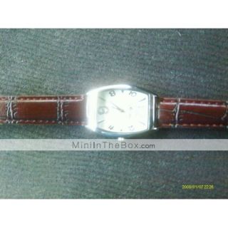 USD $ 3.59   Casual PC Quartz Wrist Watch with Brown PU Leather Band