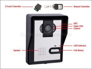 inch Video Door Phone Doorbell Intercom Kit 1 Camera 2 Monitor Night