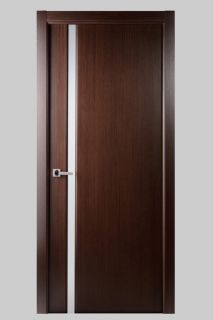 Interior Door with Frosted Glass Wenge or Bleached Oak Finishes