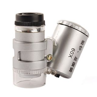 Mini Mikroskop 60x mit 2 LED Beleuchtung + Währung Nachweis UV Licht