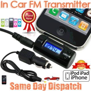 FM Radio Transmitter Car Charger for All iPod Touch iPhone Music 