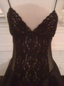Vintage Intimo Amore Black Babydoll Nightie Gown s M