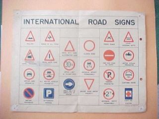  1940s Post WW II Military Paper with International Road Signs
