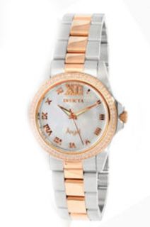 Invicta 0751 Womens Angel Elegant Diamond Accent MOP SS Bracelet Watch
