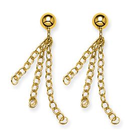 New Inverness Piercing 14k Gold Ball w Dangle Earrings