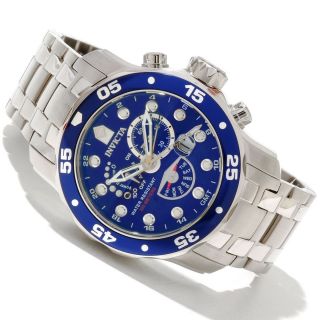 Scuba Pro Diver GMT Quartz Stainless Bracelet Watch Blue Dial