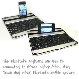 in1 Aluminium Bluetooth Wireless Keyboard Case Cover Dock 4 Apple