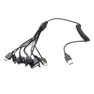 USD $ 4.29   Universal 10 in 1 Flexible USB Cable (58cm, Black),