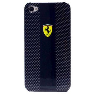 Officially Licensed Ferrari iPhone 4 4S Dual Tone Black Carbon Hard