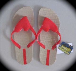 Ipanema Summer Love Red Heart Flip Flops Sandals Choose Size