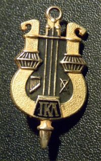 1940s Iota Kappa Lambda Fraternity Lapel Pin Gold Filled Enameled