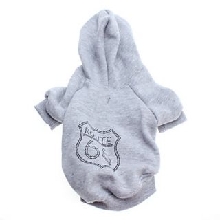 USD $ 10.19   Route 66 Style Fleeces Hoodies for Dogs(Gray,XS L),