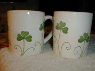 Farval Irish Celtic Shamrock Mugs s 2 St Patricks Day Hand Painted
