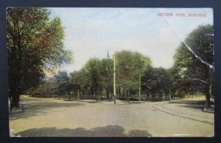IA Iowa Dubuque Jackson Park Vintage Old Postcard