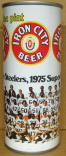 IRON CITY BEER ss 16oz CAN 1975 PITTSBURGH STEELERS Football