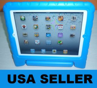 iPad Cover for Children Dense Blue Foam Rubber with Handle Stand