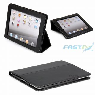 iPad 2 Luxury Leather Cover Case Stand with Pocket
