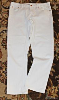  White Polo Pony Ralph Lauren Denim Crop Slim Skinny Jeans 28