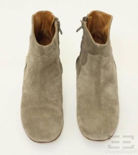 Isabel Marant Taupe Suede Ankle Heel Boots Size 39