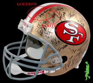2012 San Francisco 49ers Team Signed F s Football Helmet Randy Moss