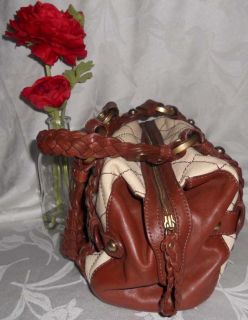 Authentic Isabella Fiore Hobo Brown Beige Handbag Small MSRP$348 00