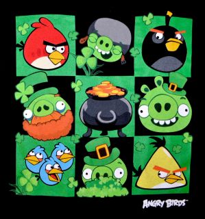 Angry Birds Graphic Tee St Patricks Day Themed T Shirt Irish