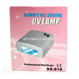 Professional UV nail curing lamp.36W(5 X 9W)UV lamp cures gel fast as