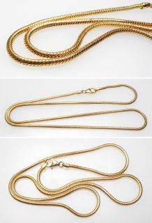 Italy 18 Inch Estate Shake Chain Necklace Solid 14K Yellow Gold