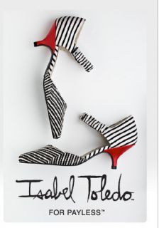 Isabel Toledo Payless Pointed Striped Kitten Heel Shoe