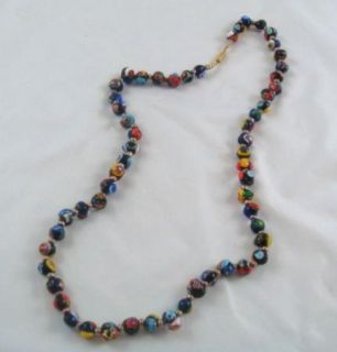 Vintage Italian Artisan Millefiori Glass Bead Necklace