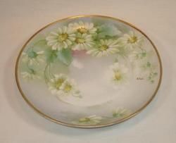 Ginori Italy Porcelain Hand Painted Plate Daisies Artist Signed