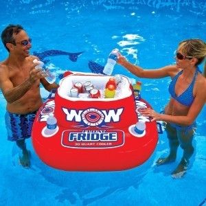 WOW Floating Inflatable Cooler 30 Pack Fridge Island Lounge Raft Float