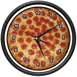 Pizza Wall Clock Place Kitchen Decor Italian Food Art