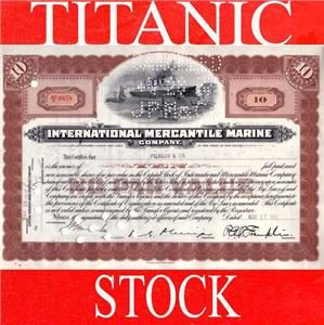 Titanic Stock Certificate Own A Piece of History