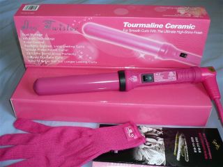 ISO Twister 32mm Clipless Hair Curling Iron Curler Pink