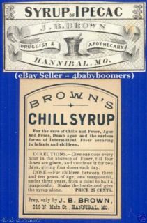11 1860s Brown Pharmacy Antique Medicine Bottle Labels